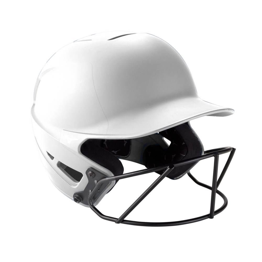 Mizuno F6 Fastpitch Softball Batting - Bayan Kask - Beyaz Türkiye (OJICES-576)